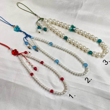 Phone Charms | made with pearls and real agates - Fatatun