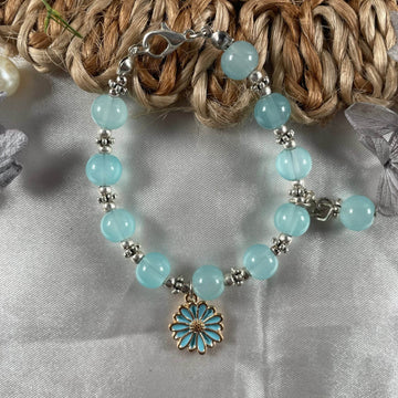 Premium beads bracelet with flower charm