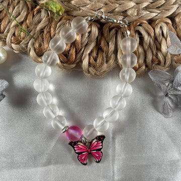 Premium beads bracelet with butterfly charm - Fatatun
