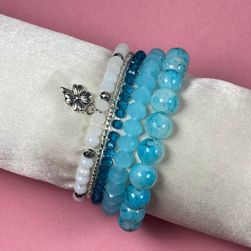 Sky blue stack bracelet - Fatatun