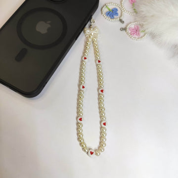 Phone accessories| Pearl with heart Red - Fatatun