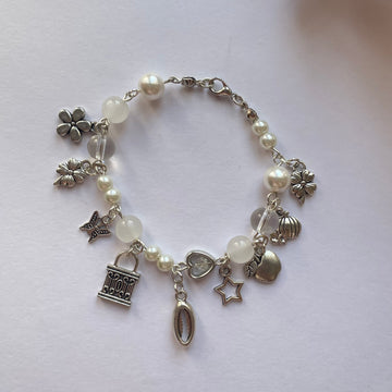 Charms Bracelet| Fairy Design Pearl and crystals-D2