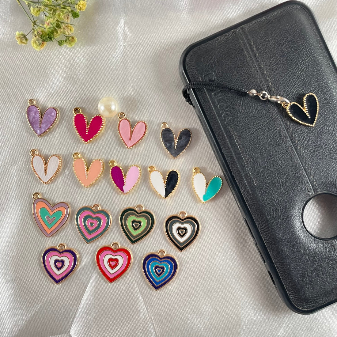 Heart mobile phone charms