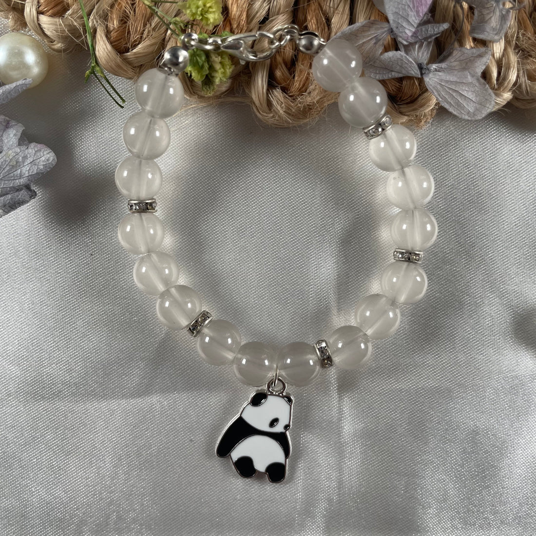 Premium panda charm bracelet made of jelly beads