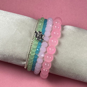 Pastel colour stack bracelet