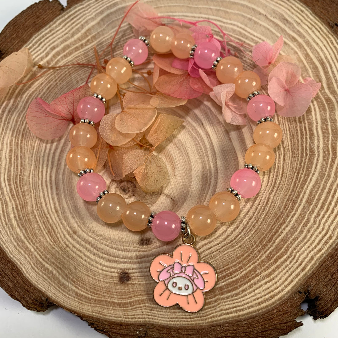 Jelly beads bracelet with charm