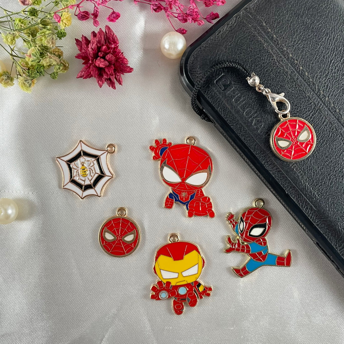 Marvel characters mobile phone charms