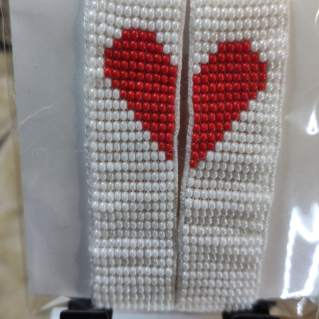 Beaded Loom bracelet Heart design Handmade