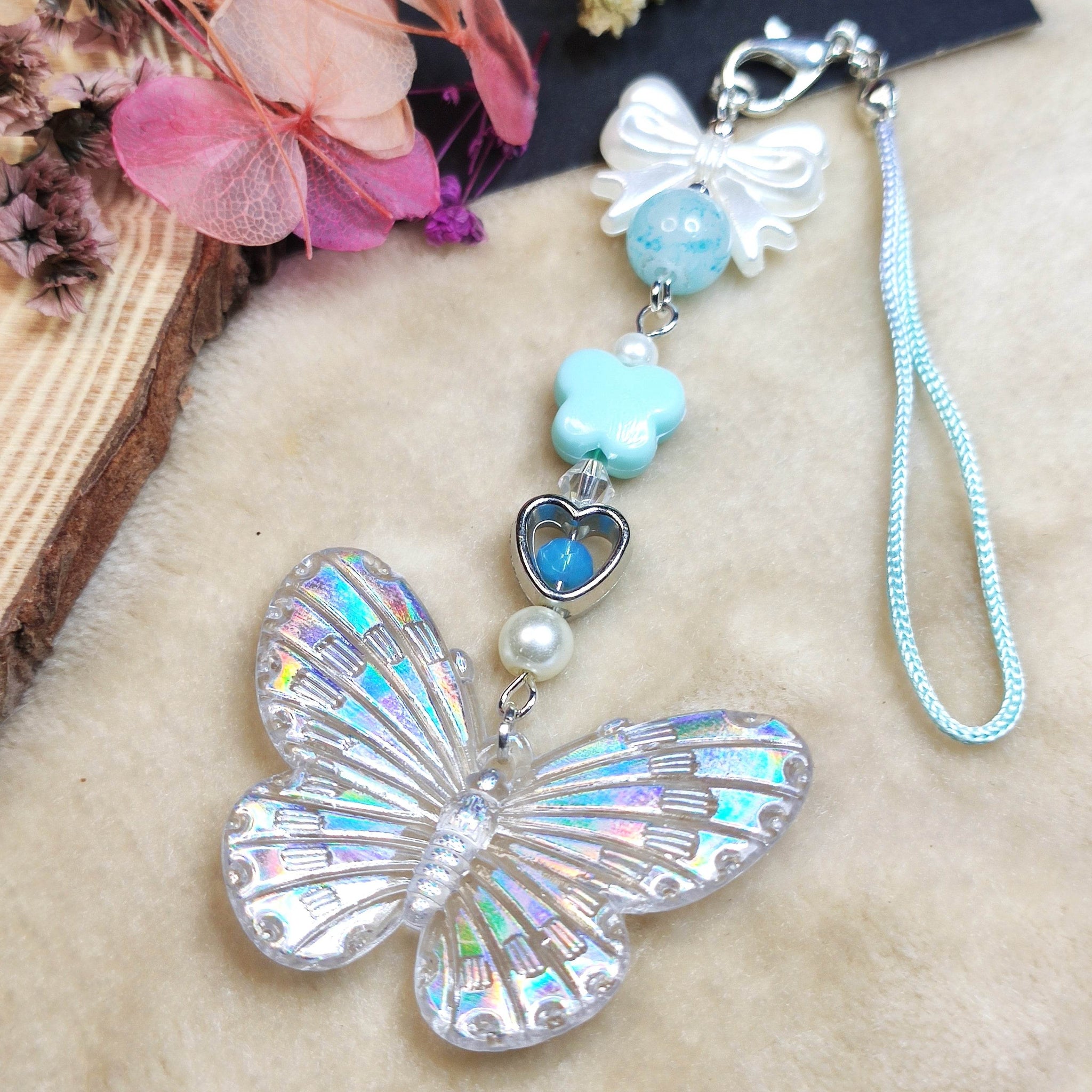 Phone charms | Sky blue,  Butterfly